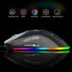 HXSJ J900 6-Tasten RGB-Beleuchtung Programmierbare Kabelgebundene Gaming-Maus (Weiß), J900 (Schwarz), J900 (Weiß)