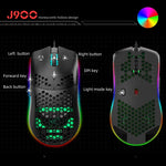 HXSJ J900 6-Tasten RGB-Beleuchtung Programmierbare Kabelgebundene Gaming-Maus (Weiß), J900 (Schwarz), J900 (Weiß)