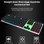 SHIPADOO D280 Kabelgebundene mechanische RGB-Tastatur mit Federmechanismus + 3D-Cool-Maus-Set für Laptop, PC, RGB-Hintergrundbeleuchtung