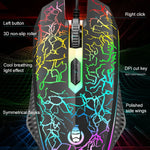 SHIPADOO D620 104-Tasten Kabelgebundenes RGB-Farb-Cracked-Backlight-Gaming-Tastatur-Maus-Set für Laptop, PC