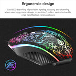 SHIPADOO D620 104-Tasten Kabelgebundenes RGB-Farb-Cracked-Backlight-Gaming-Tastatur-Maus-Set für Laptop, PC