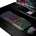 SHIPADOO D620 104-Tasten Kabelgebundenes RGB-Farb-Cracked-Backlight-Gaming-Tastatur-Maus-Set für Laptop, PC