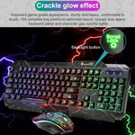 SHIPADOO D620 104-Tasten Kabelgebundenes RGB-Farb-Cracked-Backlight-Gaming-Tastatur-Maus-Set für Laptop, PC