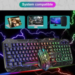SHIPADOO D620 104-Tasten Kabelgebundenes RGB-Farb-Cracked-Backlight-Gaming-Tastatur-Maus-Set für Laptop, PC