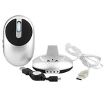 MZ-012 2,4-GHz-Funkmaus mit 1200 DPI, wiederaufladbar, mit 3 USB-Anschlüssen und Ladestation