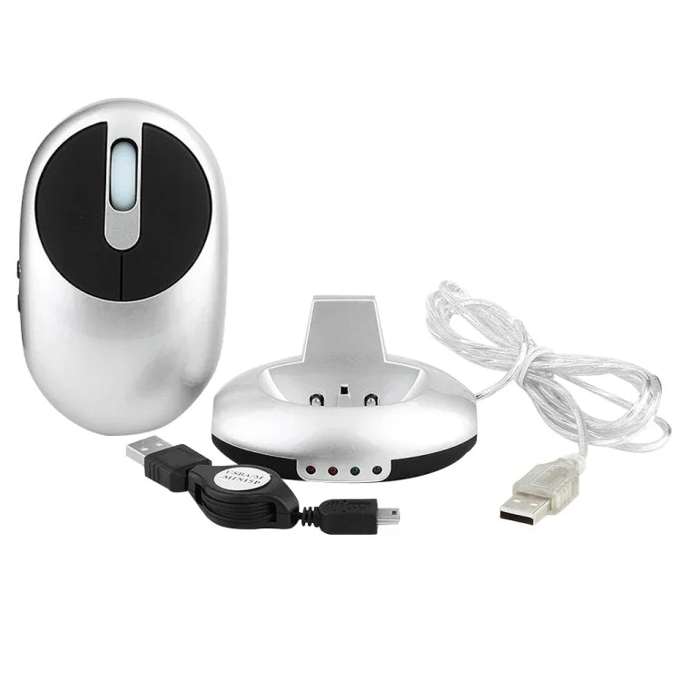 MZ-012 2,4-GHz-Funkmaus mit 1200 DPI, wiederaufladbar, mit 3 USB-Anschlüssen und Ladestation