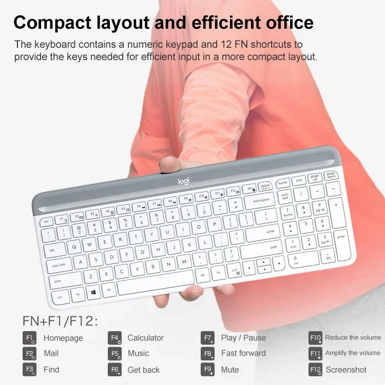 Logitech MK470 Kabelloses, geräuschloses Tastatur-Maus-Set