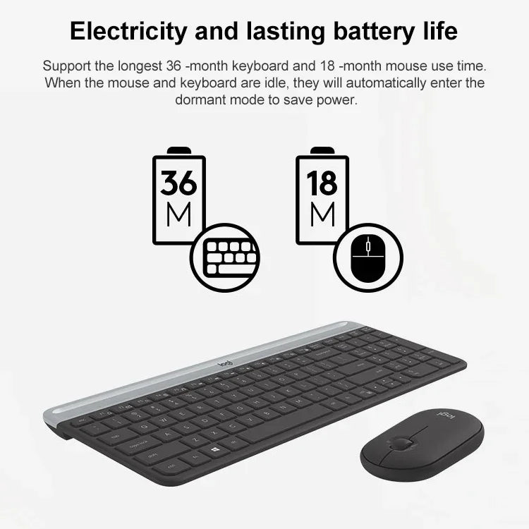 Logitech MK470 Kabelloses, geräuschloses Tastatur-Maus-Set