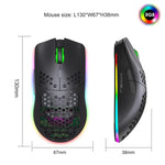HXSJ T66 7-Tasten-Gaming-Funkmaus mit programmierbarer, farbiger Beleuchtung, T66 (Weiß)