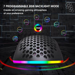 HXSJ T66 7-Tasten-Gaming-Funkmaus mit programmierbarer, farbiger Beleuchtung, T66 (Weiß)