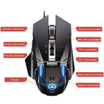 YINDIAO G10 7200 DPI, 7 Modi, einstellbare 7 Tasten, RGB-Beleuchtung, kabelgebundene mechanische Hard-Core-Makro-Maus aus Metall, Ausführung: Audio-Version