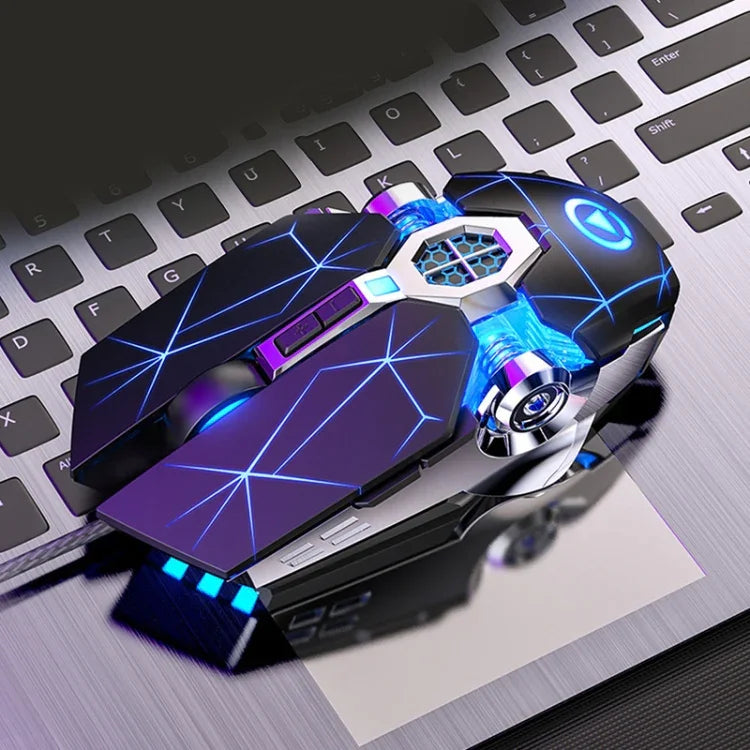 YINDIAO 3200 DPI, 4 Modi, einstellbare 7-Tasten-RGB-Beleuchtung, kabelgebundene mechanische Gaming-Maus, Ausführung: Leise Version