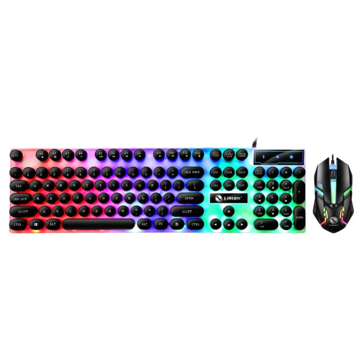 TX300 Mechanisches Tippgefühl Hintergrundbeleuchtung Punk Kabelgebundenes Tastatur-Maus-Set