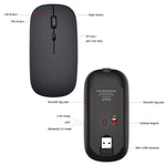 HXSJ M90 2,4 GHz Ultradünne, geräuschlose, wiederaufladbare Dual-Mode-Funkmaus mit Bluetooth für Notebooks und PCs