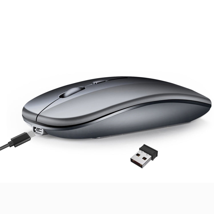 HXSJ M90 2,4 GHz Ultradünne, geräuschlose, wiederaufladbare Dual-Mode-Funkmaus mit Bluetooth für Notebooks und PCs