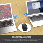 HXSJ M90 2,4 GHz Ultradünne, geräuschlose, wiederaufladbare Dual-Mode-Funkmaus mit Bluetooth für Notebooks und PCs