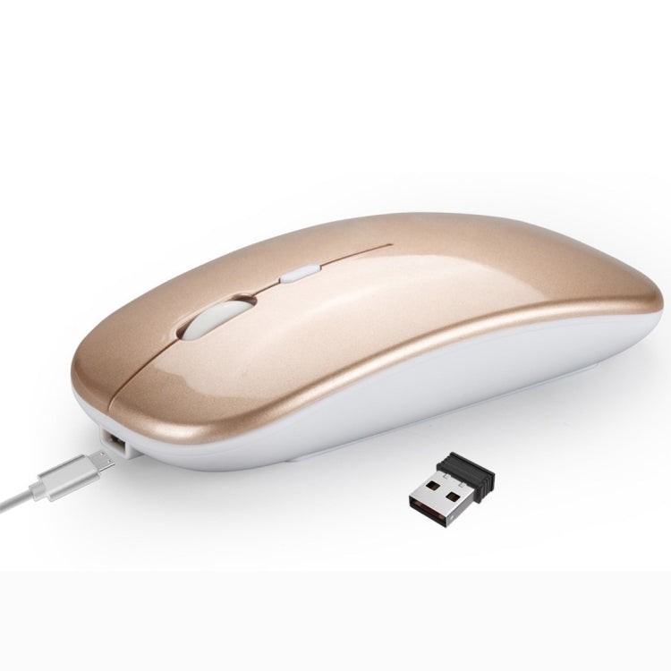 HXSJ M90 2,4 GHz Ultradünne, geräuschlose, wiederaufladbare Dual-Mode-Funkmaus mit Bluetooth für Notebooks und PCs