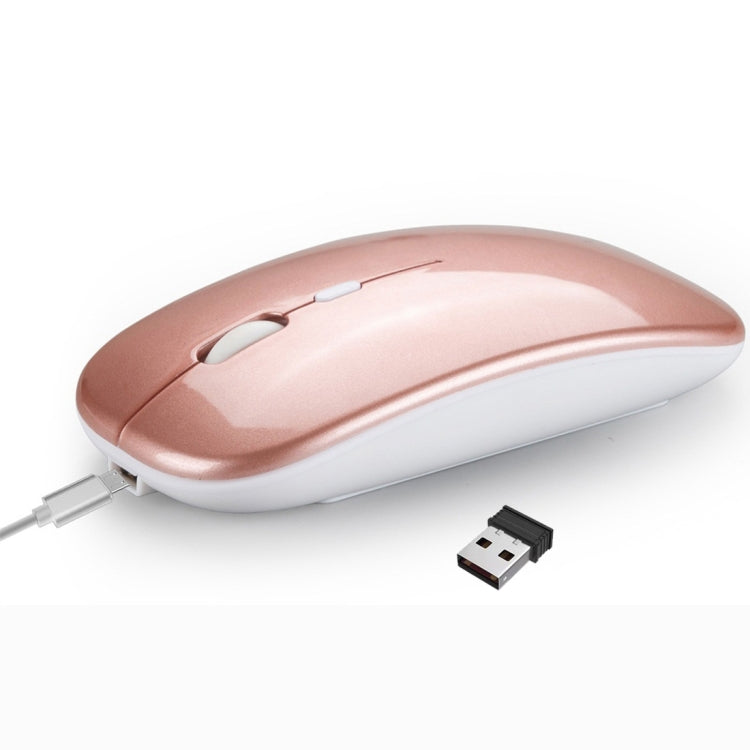 HXSJ M90 2,4 GHz Ultradünne, geräuschlose, wiederaufladbare Dual-Mode-Funkmaus mit Bluetooth für Notebooks und PCs