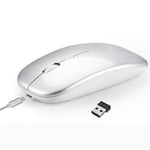 HXSJ M90 2,4 GHz Ultradünne, geräuschlose, wiederaufladbare Dual-Mode-Funkmaus mit Bluetooth für Notebooks und PCs