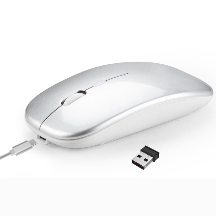HXSJ M90 2,4 GHz Ultradünne, geräuschlose, wiederaufladbare Dual-Mode-Funkmaus mit Bluetooth für Notebooks und PCs
