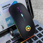 YINDIAO A2 2,4 GHz 1600 DPI 3-Modus Einstellbare RGB-Beleuchtung Wiederaufladbare Kabellose Leise Maus, Wiederaufladbare Version