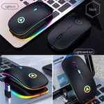 YINDIAO A2 2,4 GHz 1600 DPI 3-Modus Einstellbare RGB-Beleuchtung Wiederaufladbare Kabellose Leise Maus, Wiederaufladbare Version