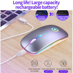 YINDIAO A2 2,4 GHz 1600 DPI 3-Modus Einstellbare RGB-Beleuchtung Wiederaufladbare Kabellose Leise Maus, Wiederaufladbare Version
