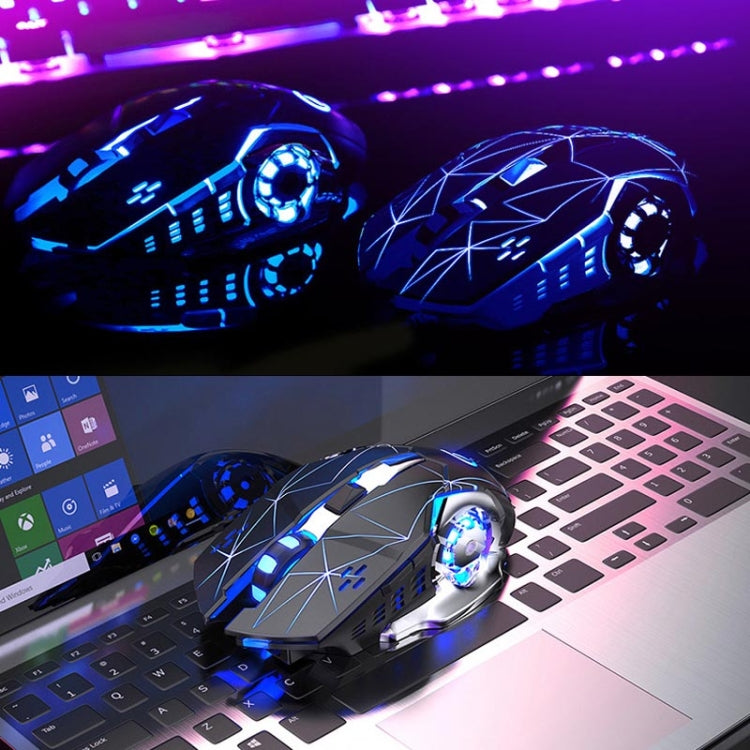 YINDIAO A4 2,4GHz 1600DPI 3-Modi Einstellbare Wiederaufladbare Kabellose Stille Gaming Maus (Star Schwarz), Star Schwarz