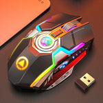 YINDIAO A5 2,4 GHz 1600 DPI Kabellose, leise Gaming-Maus mit 3 Modi, einstellbarer RGB-Beleuchtung, wiederaufladbar