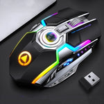 YINDIAO A5 2,4 GHz 1600 DPI Kabellose, leise Gaming-Maus mit 3 Modi, einstellbarer RGB-Beleuchtung, wiederaufladbar