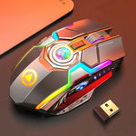 YINDIAO A5 2,4 GHz 1600 DPI Kabellose, leise Gaming-Maus mit 3 Modi, einstellbarer RGB-Beleuchtung, wiederaufladbar