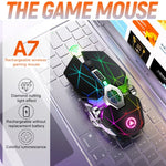 YINDIAO A7 2,4 GHz 1600 DPI 3 Modi Einstellbare 7 Tasten Wiederaufladbare RGB-Beleuchtung Kabellose Leise Gaming-Maus