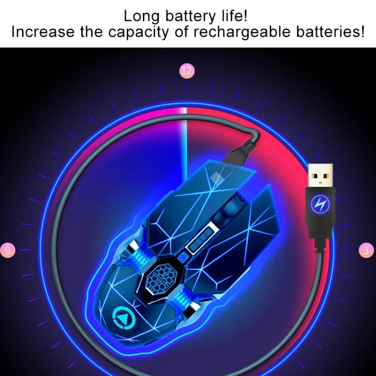 YINDIAO A7 2,4 GHz 1600 DPI 3 Modi Einstellbare 7 Tasten Wiederaufladbare RGB-Beleuchtung Kabellose Leise Gaming-Maus