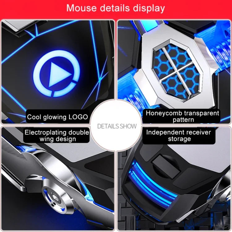 YINDIAO A7 2,4 GHz 1600 DPI 3 Modi Einstellbare 7 Tasten Wiederaufladbare RGB-Beleuchtung Kabellose Leise Gaming-Maus