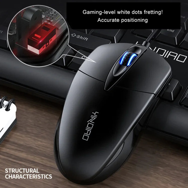 YINDIAO G2 1000DPI 3-Tasten RGB-Beleuchtung Kabelgebundene Business-Maus