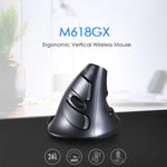DELUX M618GX Kabellose ergonomische Vertikalmaus, optische Maus mit 1600 DPI, M618GX