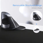 DELUX M618GX Kabellose ergonomische Vertikalmaus, optische Maus mit 1600 DPI, M618GX