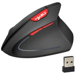 HXSJ T24 6-Tasten-Funkmaus (2400 DPI, 2,4 GHz) mit USB-Empfänger, 6 Tasten, Schwarz/Grau