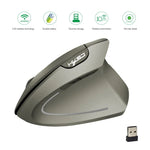 HXSJ T24 6-Tasten-Funkmaus (2400 DPI, 2,4 GHz) mit USB-Empfänger, 6 Tasten, Schwarz/Grau