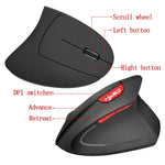 HXSJ T24 6-Tasten-Funkmaus (2400 DPI, 2,4 GHz) mit USB-Empfänger, 6 Tasten, Schwarz/Grau