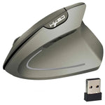 HXSJ T24 6-Tasten-Funkmaus (2400 DPI, 2,4 GHz) mit USB-Empfänger, 6 Tasten, Schwarz/Grau