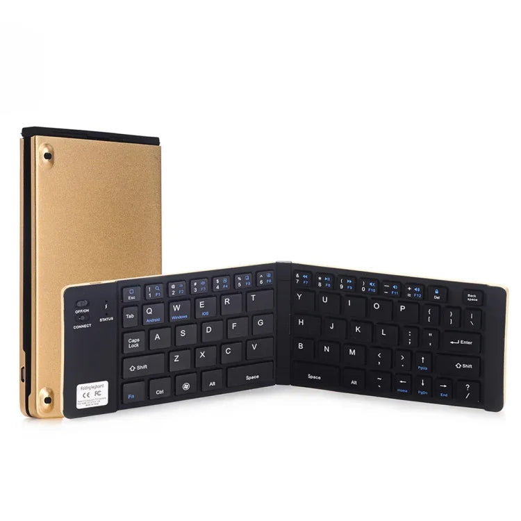 GK228 Ultradünne, faltbare Bluetooth-Tastatur V3.0, integrierte Halterung, unterstützt Android / iOS / Windows, GK228 (Schwarz), GK228 (Gold)