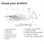 GK608 Ultradünne, faltbare Bluetooth-Tastatur V3.0, integrierte Halterung, unterstützt Android / iOS / Windows, GK608 (Schwarz), GK608 (Grau), GK608 (Gold)
