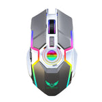 ZERODATE T30 2,4 GHz 2400 DPI Kabellose optische Maus mit drei Geschwindigkeitsstufen, einstellbarer RGB-Hintergrundbeleuchtung, Weiß