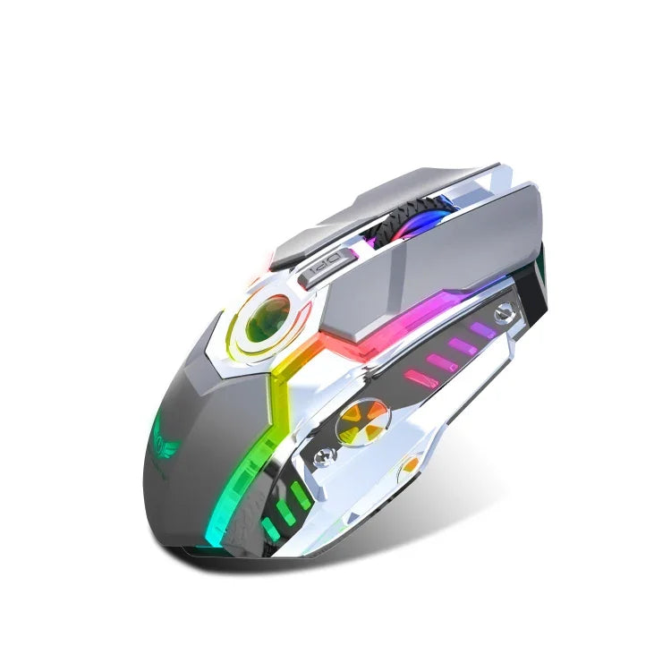 ZERODATE T30 2,4 GHz 2400 DPI Kabellose optische Maus mit drei Geschwindigkeitsstufen, einstellbarer RGB-Hintergrundbeleuchtung, Weiß