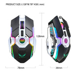 ZERODATE T30 2,4 GHz 2400 DPI Kabellose optische Maus mit drei Geschwindigkeitsstufen, einstellbarer RGB-Hintergrundbeleuchtung, Weiß
