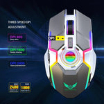 ZERODATE T30 2,4 GHz 2400 DPI Kabellose optische Maus mit drei Geschwindigkeitsstufen, einstellbarer RGB-Hintergrundbeleuchtung, Weiß