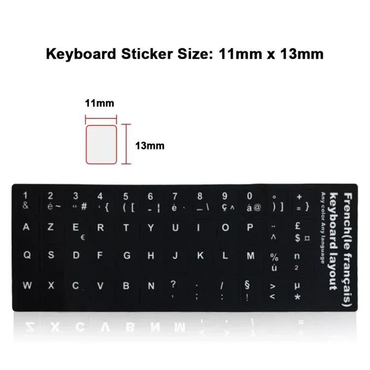 Französischer Tastaturaufkleber für Laptop / Desktop Computer Tastatur, Französisch
