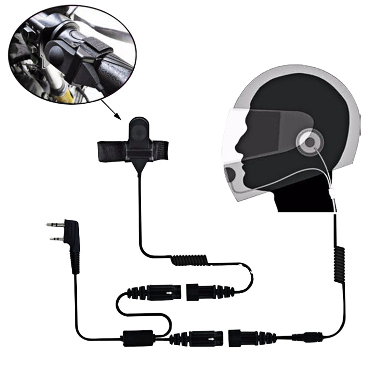 2-Pin PTT Lautstärke einstellbares Motorradhelm-Headset-Mikrofon für BAOFENG Radio Walkie Talkie