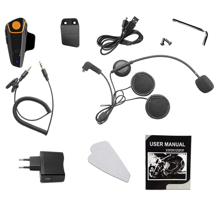 BT-S2 Einzel-2,4-GHz-Bluetooth-V3.0-Intercom-Headset für Motorradhelme, automatische Anrufannahme, FM-Unterstützung, Intercom-Reichweite bis zu 1000 m, BT-S2 Einzel